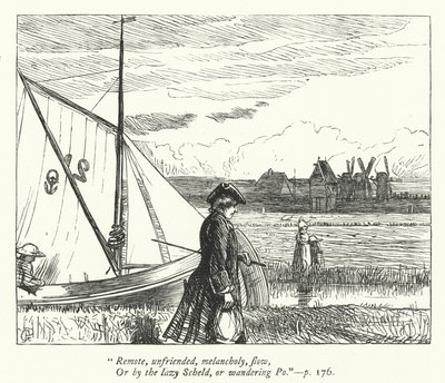 Ilustrace pro The Traveler (rytina) od George John Pinwell
