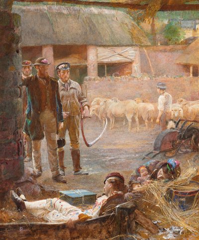 Procházející se hráči (akvarel zvýrazněný tělovou barvou) od George John Pinwell