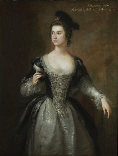 Portrét lady Charlotte Boyle, baronky Cliffordové a markýzy z Hartingtonu, kolem 1748-56 (olej na plátně) od George Knapton