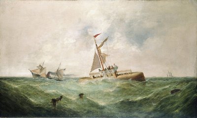 Převoz Kleopatřiny jehly (přezdívka egyptského obelisku z doby vlády faraona Thutmose III. (18. dynastie) do Anglie v roce 1877. od George Knight