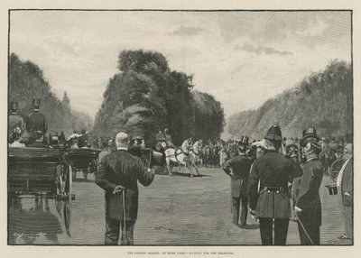 Londýnská sezóna: V Hyde Parku, čekání na Shahzadu (rytina) od George L. Seymour