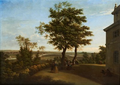 Westcombe House, pohled z terasy, Londýn v dálce od George Lambert