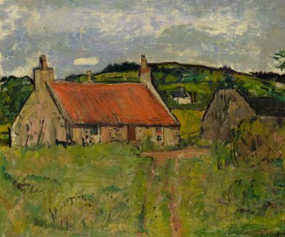 Chata ve Fife, cca 20. léta 20. století (olej na plátně) od George Leslie Hunter