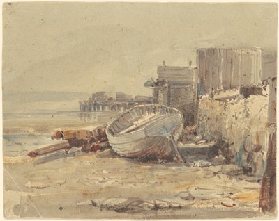 Plavidlo na pláži, asi 1880 (akvarel) od George Loring Brown