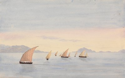 Tarifa Point, Španělsko a Mons Abyla, Afrika od George Lothian Hall