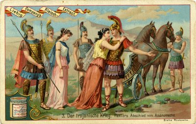 Trojské války: Hectorovo rozloučení s Andromache od Bartolome Esteban and studio Murillo