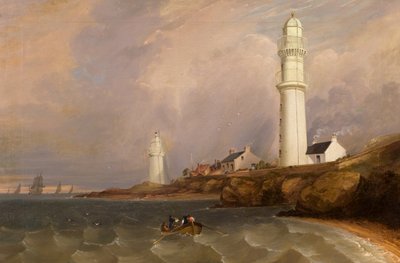 Majáky – West Lights, Tayport, cca 1840 (olej na plátně) od George McGillivray