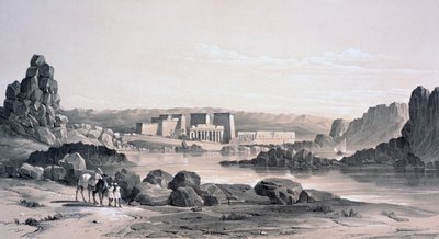 Philae, Pohled na jih, Egypt, 1843 od George Moore