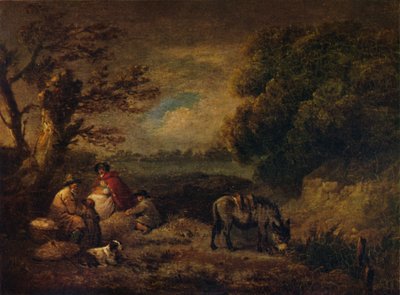 Cikáni odpočívající s oslem, 1795 od George Morland