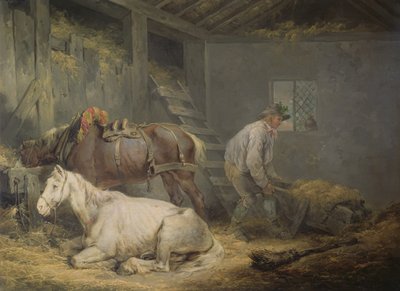 Koně ve stáji, 1791 od George Morland