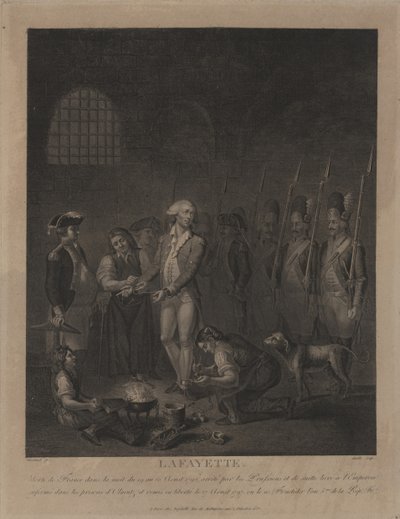 Lafayette ve věznici v Olmützu od George Morland