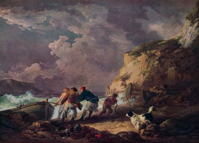 Pobřeží: Rybáři táhnoucí ve člunu, 1791. od George Morland