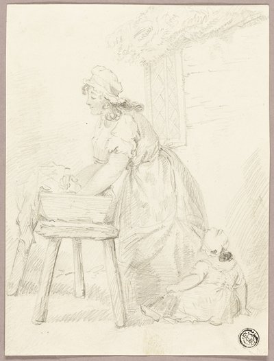 Žena peroucí oblečení od George Morland