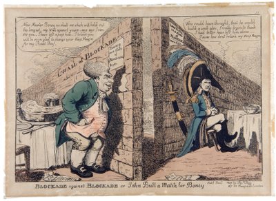 Blockade against Blockade aneb John Bull a Match for Boney od George Moutard Woodward