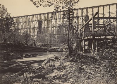 Trestle Bridge ve Whiteside, 60. léta 19. století. od George N. Barnard