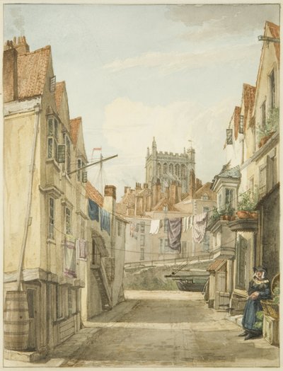 Aldersey Lane (tužka a akvarel na papíře) od George Orleans Delamotte