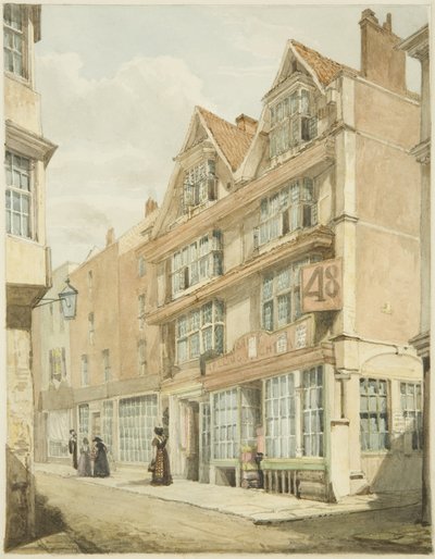 South Side, Wine Street (tužka a akvarel na papíře) od George Orleans Delamotte