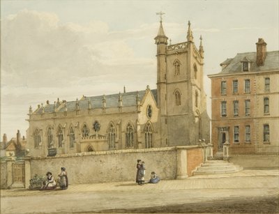 Kostel svatého Augustina (tužka a akvarel na papíře) od George Orleans Delamotte