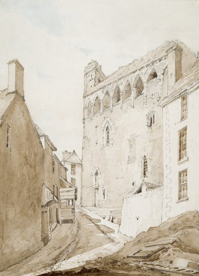 Hrad Swansea (akvarel a tužka na papíře) od George Orleans Delamotte