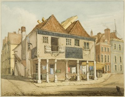 Starý kukuřičný trh na nábřeží (tužka a akvarel na papíře) od George Orleans Delamotte