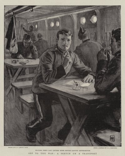 Do války, skica na transport od George Percy Jacomb Hood