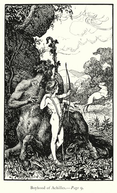 Ilias: Achilleovo Chlapectví (rytina) od George Percy Jacomb Hood