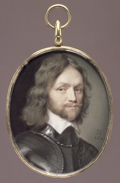 Generál Henry Ireton (1611-51) parlamentní generál a lord náměstek Irska (wc na pergamenu na kartě) od George Perfect Harding