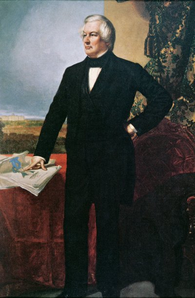 Millard Fillmore (1800-74) (barevné lito) od George Peter Alexander (after) Healy