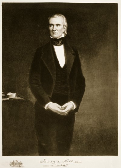 James K. Polk (1795-1849), 11. prezident Spojených států amerických, pub. 1901 (hlubotisk) od George Peter Alexander Healy
