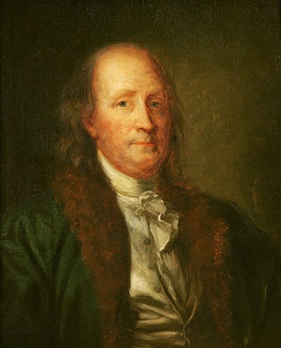 Portrét Benjamina Franklina (1706-90) od George Peter Alexander Healy
