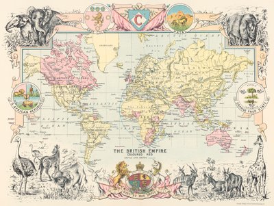 Mapa britského světového impéria z Castle Line Atlas of South Africa od George Philip