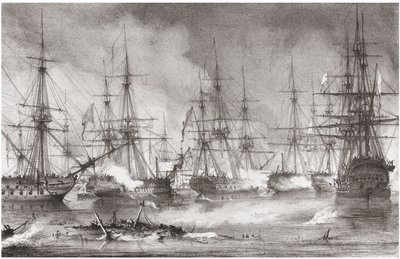 Námořní bitva u Navarina dne 20. října 1827, 1828 od George Philip Reinagle