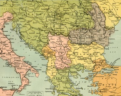 Mapa pro ilustraci východních bojových front, 1919. od George Philip and Son Ltd