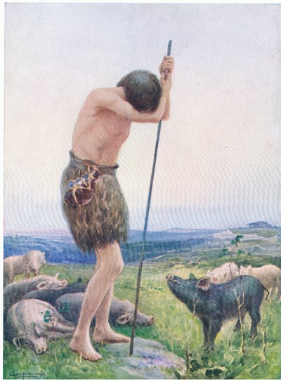 Marnotratný syn, z The Bible Picture Book vydané Thomasem Nelsonem, kolem roku 1950 od George Phoenix