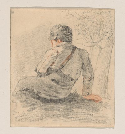 Sedící chlapec, při pohledu zezadu od George Pieter Westenberg