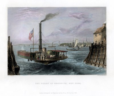 Trajekt v Brooklynu, New York, USA, 1838. od George Richardson