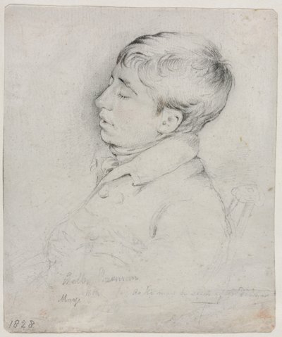 Portrét Welbyho Shermana spícího v křesle, 1828. od George Richmond