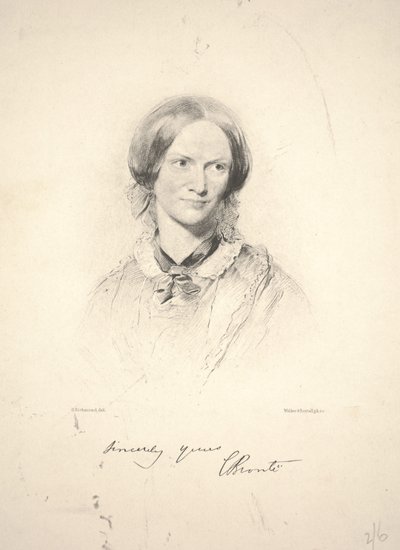 Charlotte Brontëová, rytina Walker & Boutall od George Richmond