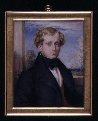 Portrétní miniatura neznámého muže, možná pana Ashbyho od George Richmond