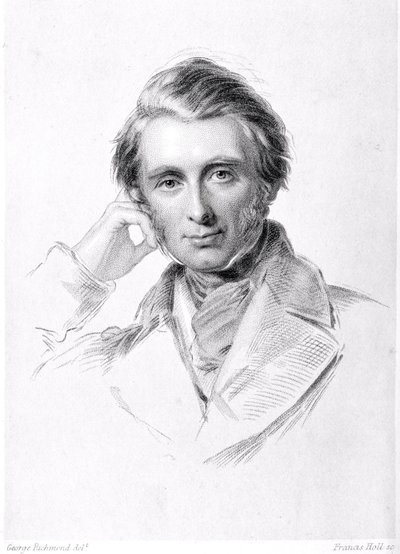 Portrét Johna Ruskina (1819-1900) vyrytý Francisem Hollem (1815-84) od George Richmond