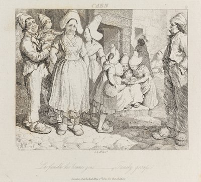 Family Group, Caen, cca 1821 (lept) od George Robert Lewis