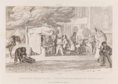 Fruit Stall, Paříž, kolem roku 1821 (lept) od George Robert Lewis