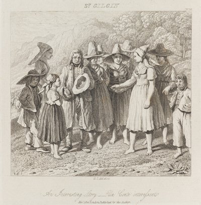 Zajímavý příběh, St. Gilgin, kolem roku 1821 (lept) od George Robert Lewis