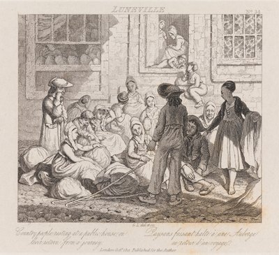 Rolníci odpočívající, Luneville, kolem roku 1821 (lept) od George Robert Lewis
