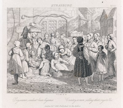 Rolníci Selling, Štrasburk, kolem roku 1821 (lept) od George Robert Lewis