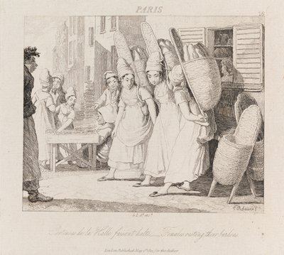 Ženy odpočívající, Paříž, kolem roku 1821 (lept) od George Robert Lewis