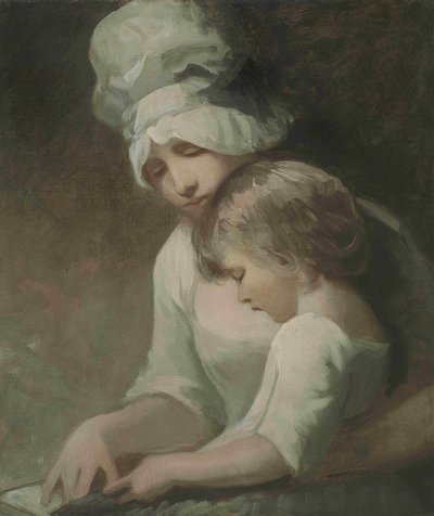 Čtení matky a dítěte paní Cumberland a její syn od George Romney