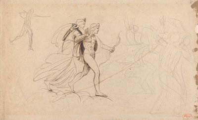 Apollo, Diana a Jezdec v díle „Smrt Niobých dětí“ od George Romney