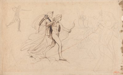Apollón a Diana pro "Zničení Niobiných dětí" od George Romney