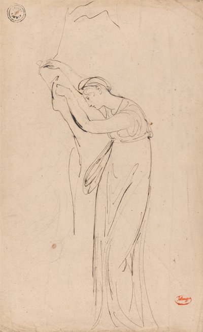 Zajatkyně nebo sklíčená žena: Možná Andromache od George Romney